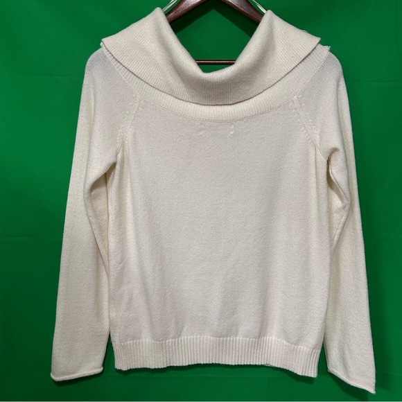 Anthropologie Womens Sweater Cream Knit Cowl  Neck Turtleneck Soft Size S - Picture 2 of 15